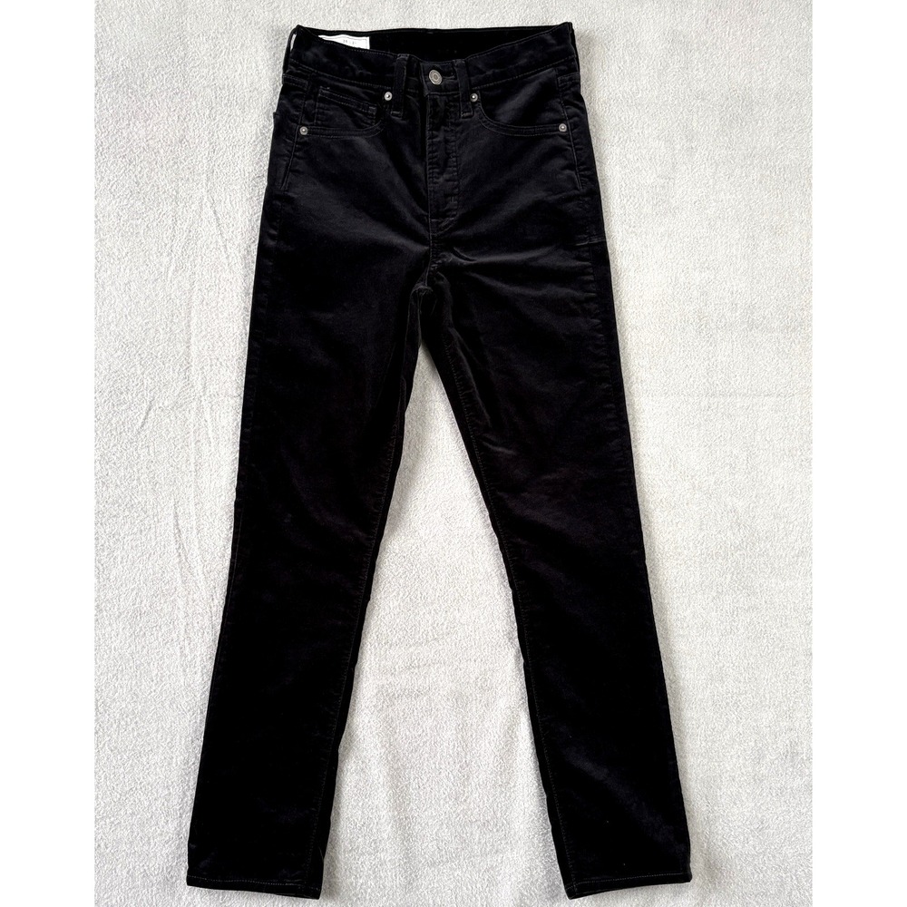 GAP Jeans Women 2 (26x26) Black Soft Velvet Vintage Slim HighRise Stretch Skinny